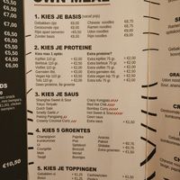 Build your own stir fry menu at Wok Me in Leeuwarden