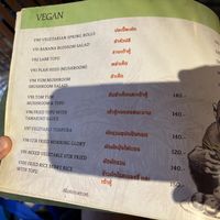 Separate vegan menu    at 3 Monkeys in Hua Hin