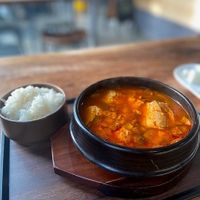 Kaffeinie Place - Vegan sundubu  at Kaffeine Place - Bar & Restaurant in Grand Rapids