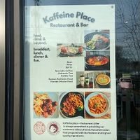 Kaffeinie Place - Exterior Menu at Kaffeine Place - Bar & Restaurant in Grand Rapids