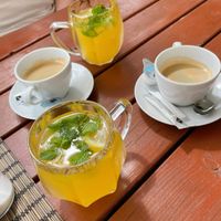 Coffees and lemonades at Laibon in Cesky Krumlov