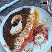 Vegan buckweath pancake at Laibon in Cesky Krumlov