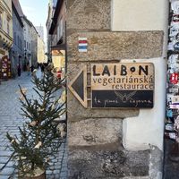 You’ll find this sign on the Main Street  at Laibon in Cesky Krumlov