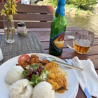 beautiful setting outside  at Laibon in Cesky Krumlov