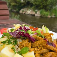 Soy steak at Laibon in Cesky Krumlov