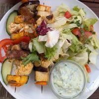 shish kebab at Laibon in Cesky Krumlov