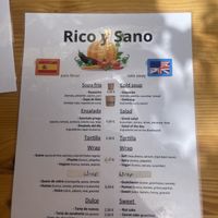 Menu   at Rico y Sano in La Gomera