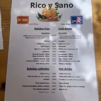 Menu   at Rico y Sano in La Gomera