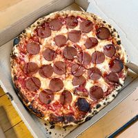 Vegan Dr Pepperoni  at Black Magic Pizza in Orlando