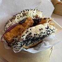 Teriyaki tofu burger (yummy) vegan mayo  at KYO Burger in Dusseldorf
