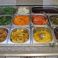 Bowls with ingredients at Vegitat - Klybeckstrasse in Basel