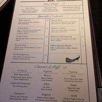 Clock bar menu  at Jupiter Supper Club in Austin