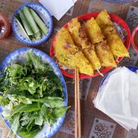 ingredients for assembling the rolls  at Tam Quang Minh in Hoi An