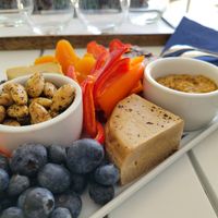 Nova Terra mushroom cheese - local to Napa #Veganuary at Migration Winery in Napa