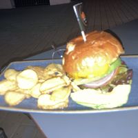 Burger- sorry for the lousy picture  at Albi Urban Cafe in Frigiliana