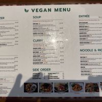 Vegan menu  at LAWA Thai Cuisine  in Huntington Beach
