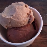 Cookie dough and peanut butter crunch. Vegan and so delicious! at Coco Lov  in Dunedin