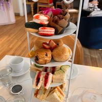 vegan finger sandwiches and pastries included with afternoon tea service at Babe's Tea Room in Golden