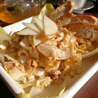 Endive Salade with Walnuts, Pears and Vegan Blue Cheese (really wonderful and total fire!) at ID-eclair in Pasadena
