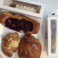 Eclair, blueberry danish, ham and cheese croissant, chocolate croissant, macaroon, Dubai bite  at ID-eclair in Pasadena