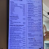 The menu with all of the delicious/scrumptious offerings  at ID-eclair in Pasadena