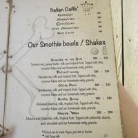Menu with the vegan options   at Low Tide in Siargao