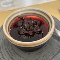 Almond panna cotta with cherries   at Al Cerro in Treviglio