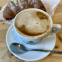 Pistacchio croissant & oat milk cappuccino  #Veganuary at nabu in Siracusa