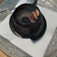 Tartin de 3 chocolates con pistacho at nabu in Siracusa