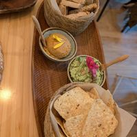 Cardón (hummus, guacamole, bread and nachos) at Berro Bistrot in Gran Canaria