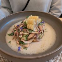 Bicácaro (ceviche of shitake mushrooms with lime sauce) at Berro Bistrot in Gran Canaria