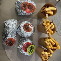 Burgers and fries at Slutty Vegan in Baltimore