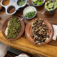 Cactus tacos and mushroom tacos  at Tacos Sonorita Olas Atlas in Puerto Vallarta