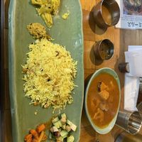 Vegetable curry with lemon rice   at Zero One Curry in Tokyo