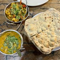 Two mains and bread   at S and S Indian Restaurant in Hua Hin