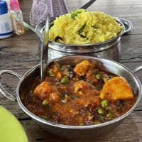 Mixed vegetable balti (175 baht) with yellow basmati rice (75 baht)  at S and S Indian Restaurant in Hua Hin