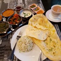 Vegi tali 'combo' set, with masala tea ordered on the side at S and S Indian Restaurant in Hua Hin