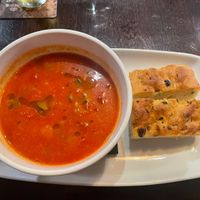 Minestrone soup with focaccia   at Shannon Springs Hotel in Shannon