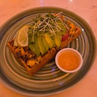 Breakfast waffle at Sweet Love Caffe in Vilnius