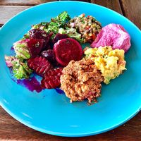 Dips and side salad  at The Farmer's Table  in Al Ain
