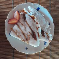 Tapioca con pasta de almendras y miel de algarrobo at Ciao Mamma in Rocha