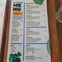 Food menu at Wild Roots in San Ignacio