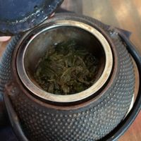 Sencha tea, wish they had a pot with a better strainer. Was still great.  at Blue Sushi Sake Grill in Fort Worth