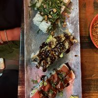 All Vegan Rolls: Thai Hippie Roll, Prince Roll, and vegan hot night  at Blue Sushi Sake Grill in Fort Worth