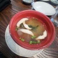Vegan miso soup at Blue Sushi Sake Grill in Fort Worth