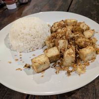 My Favorite: fried garlic with Tofu 😍 at Back to December  in Koh Phayam