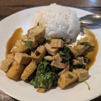 Fried Tofu with basil at Back to December  in Koh Phayam