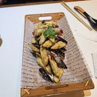 Fried eggplant at Myeongga Uyukmyeon - 명가 우육면 선릉점 in Seoul