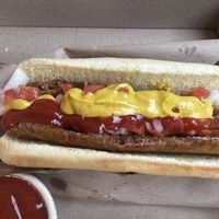 Hot dog 😋 delicious   at Big Leaf Mesa  in La Paz