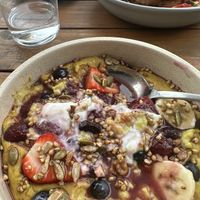 Ayurvedic porridge. I had already started eating so spoiled the best photo  at Green Tree Cafe in Elsternwick